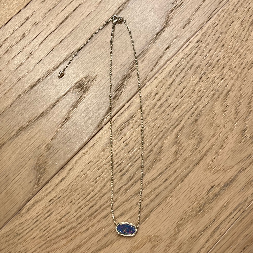KENDRA SCOTT Elisa Gold Satellite Pendant Necklace in Blue Opal